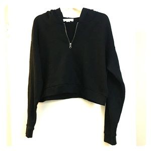 Cropped zip up hoodie.